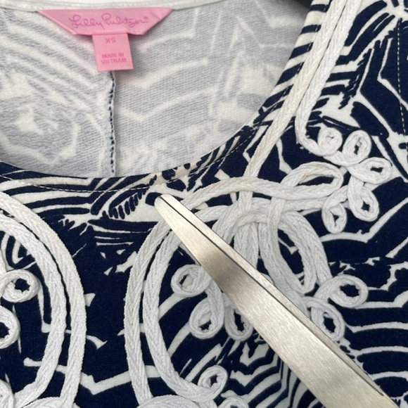 Lilly Pulitzer Oh Cabana Bot Umbrella Print Blue and White Foster Shift Dress XS - Picture 4 of 17